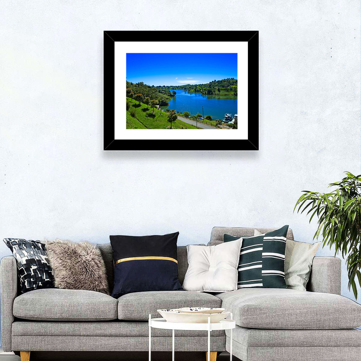 Santa Fe De Antioquia Lake View Wall Art in a room, landscape