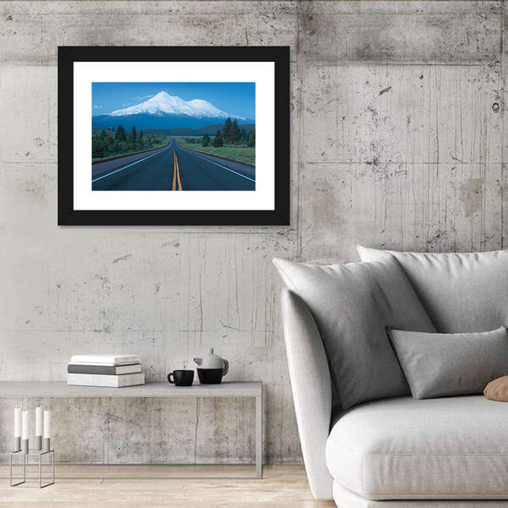 Road to Mount Shasta Wall Art in a room, landscape