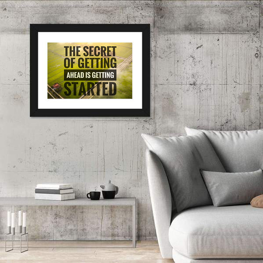 Getting Started Sunlit Farmland Wall Art in a room, landscape