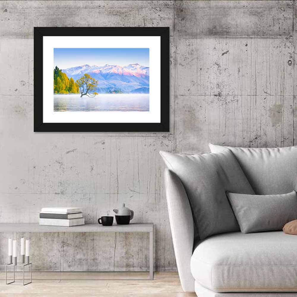 That Wanaka Tree at Dawn Wall Art in a room, landscape