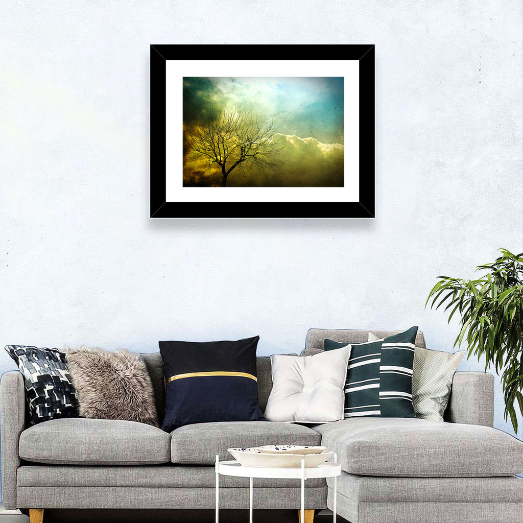 Moody Winter Tree Landscape Wall Art