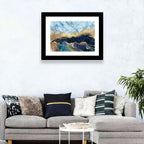 Blue Marble with Gold Veins Wall Art