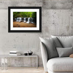 Lush Green Forest Waterfall Wall Art