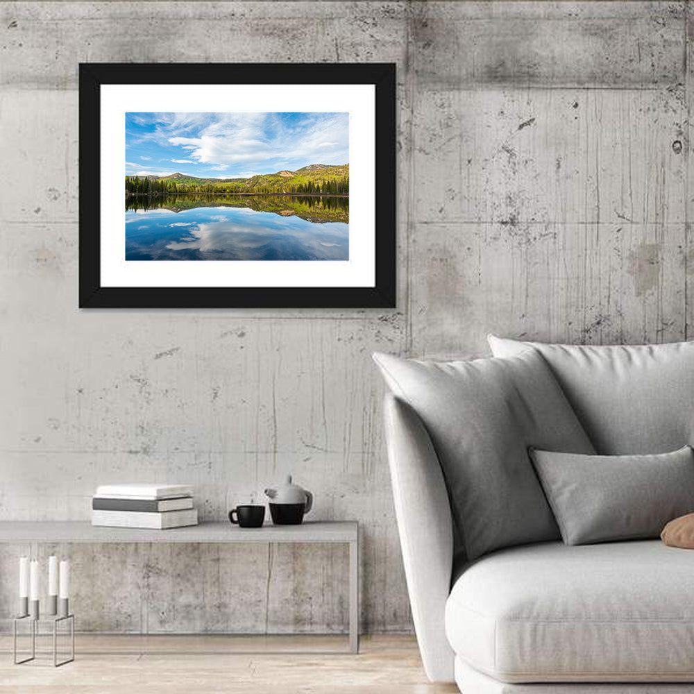 Silver Lake Reflection Wall Art in a room, landscape