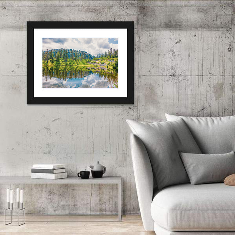 Highwood Lake Reflection Wall Art in a room, landscape