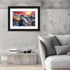 Stormy Sunset Sailing Ship Wall Art