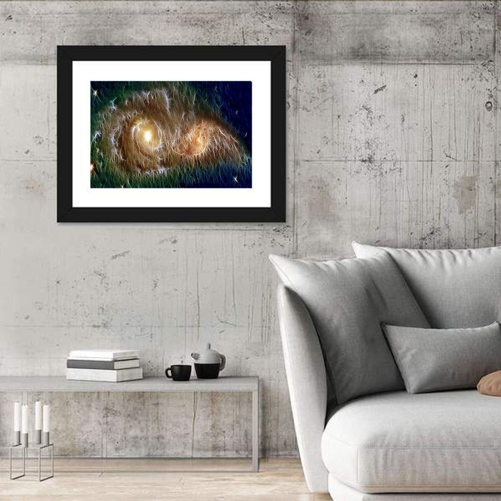 Infinite Universe and Galaxies Wall Art in a room, landscape