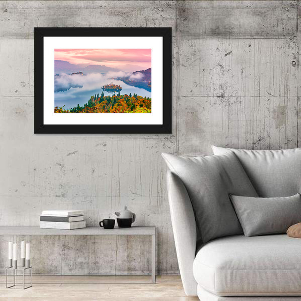 Misty Morning Over Lake Bled Wall Art