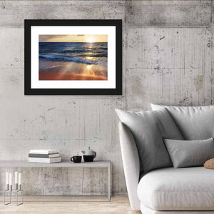 Splashing Waves Sunset Wall Art