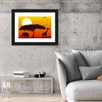 Savanna Sunset Silhouette Wall Art