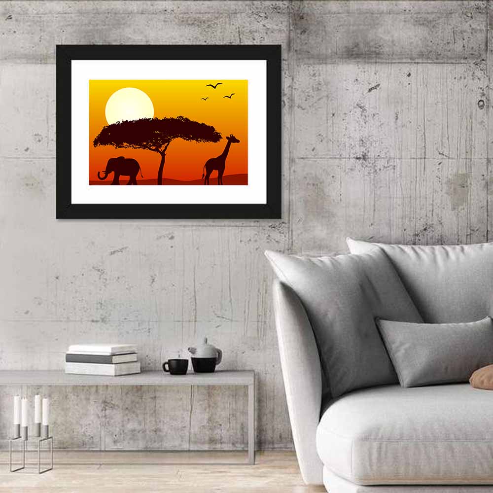 African Forest Sunset Wall Art