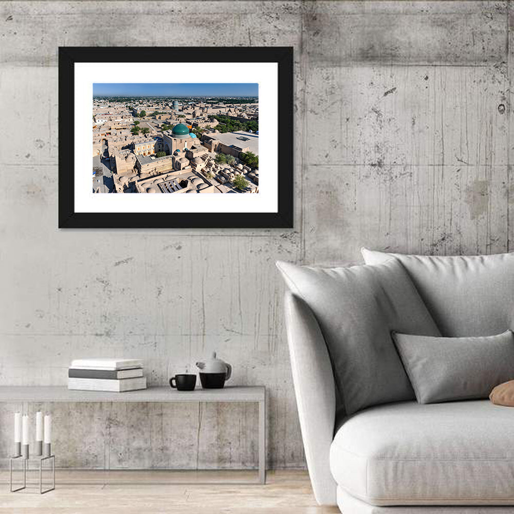 Khiva Green Dome Madrassa Wall Art in a room, landscape
