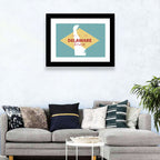 Delaware State Map Graphic Wall Art