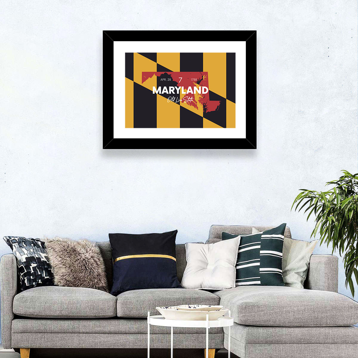 Maryland State Map Wall Art