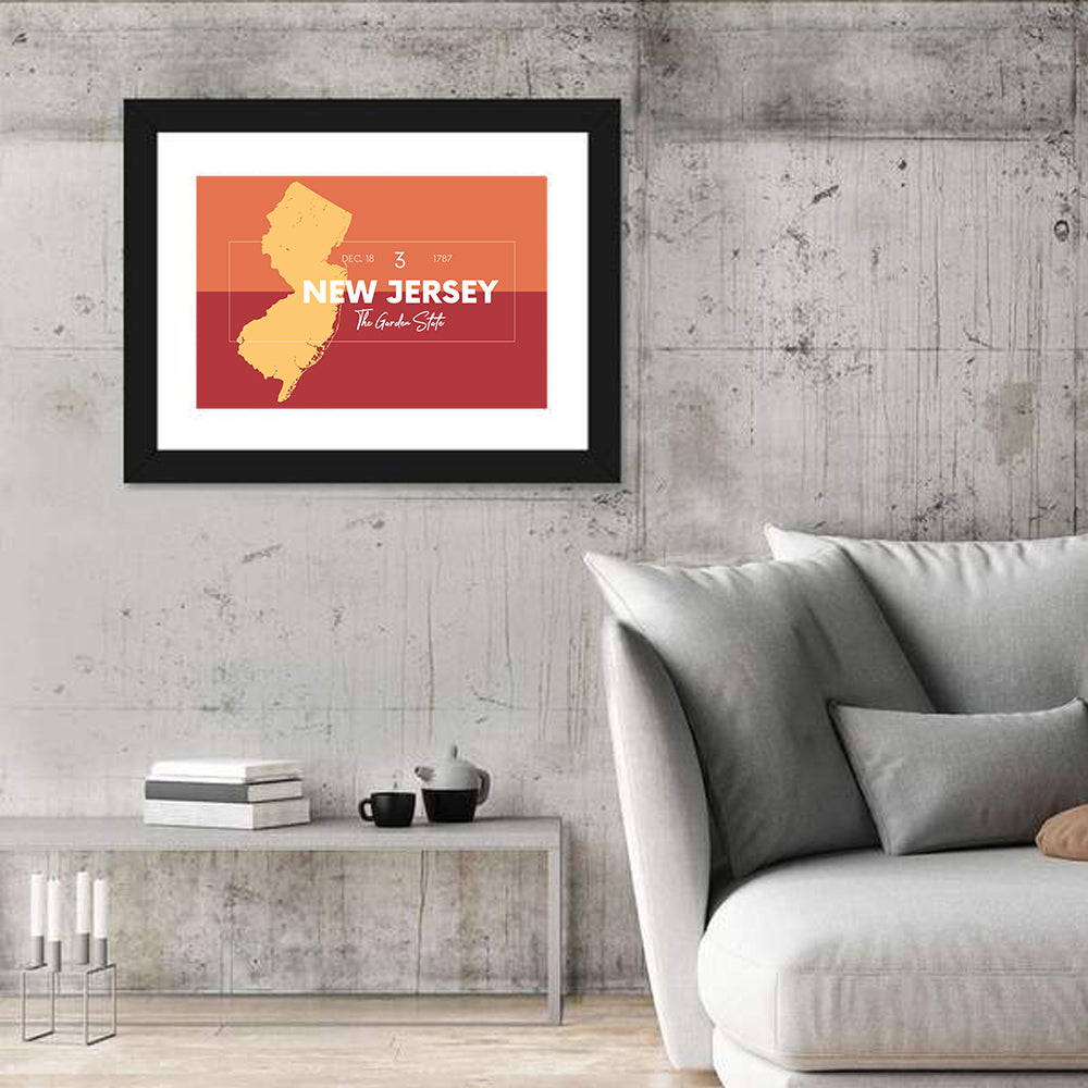 New Jersey State Map Wall Art