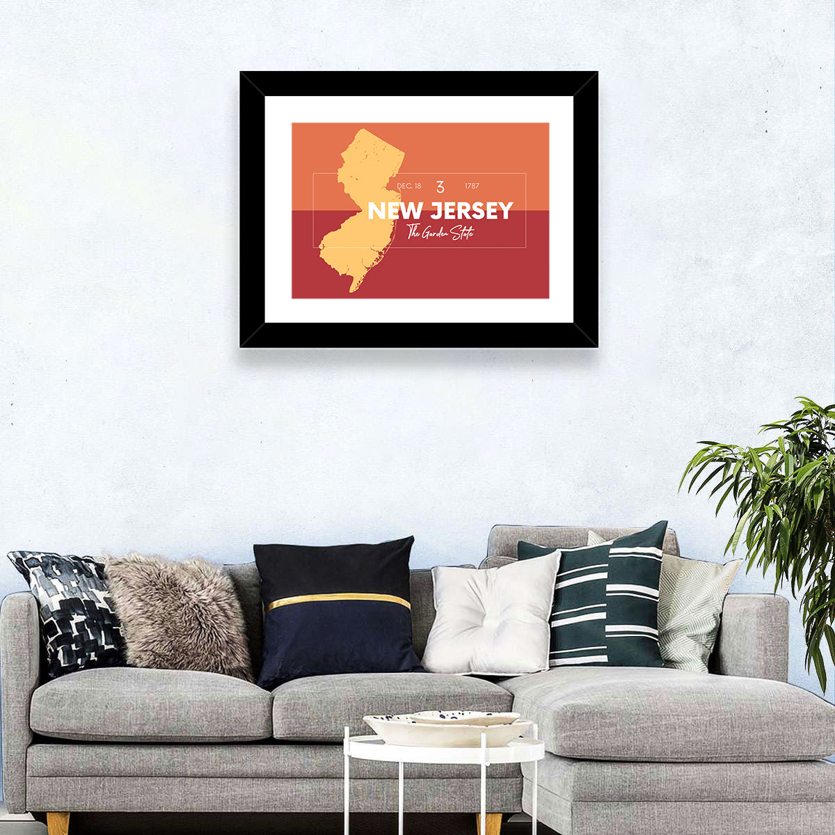 New Jersey State Map Wall Art