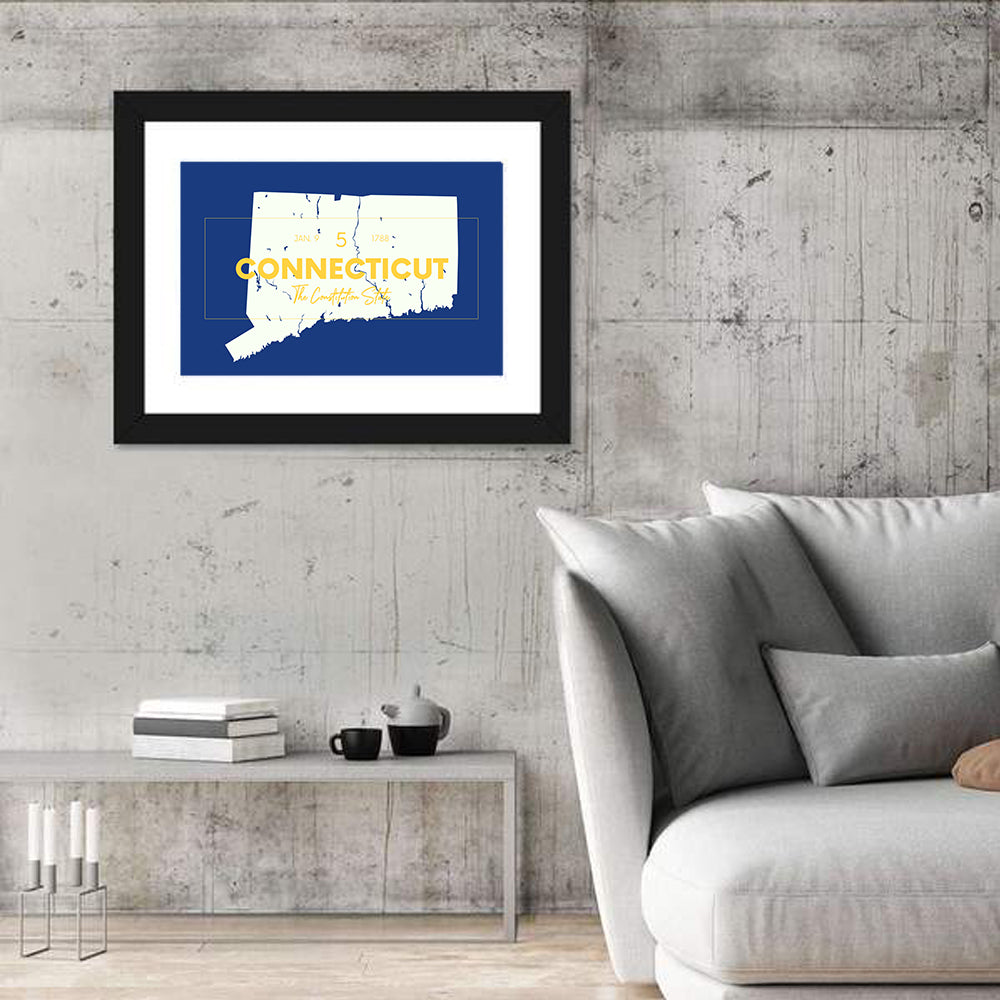 Connecticut State Silhouette Wall Art