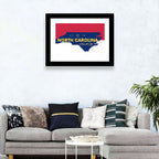 North Carolina Typographic Map Wall Art