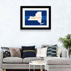 New York State Typographic Map Wall Art