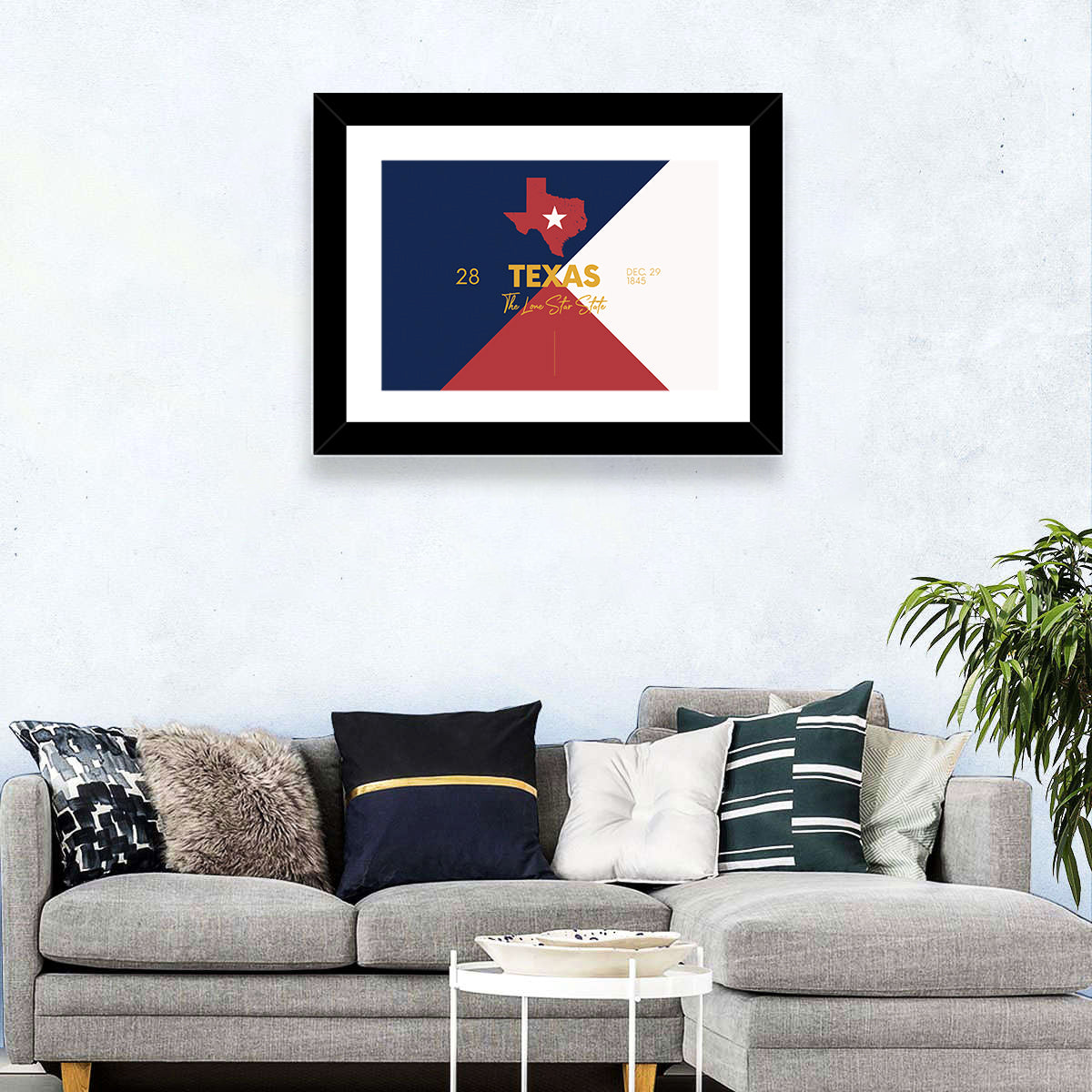 Texas State Map Wall Art