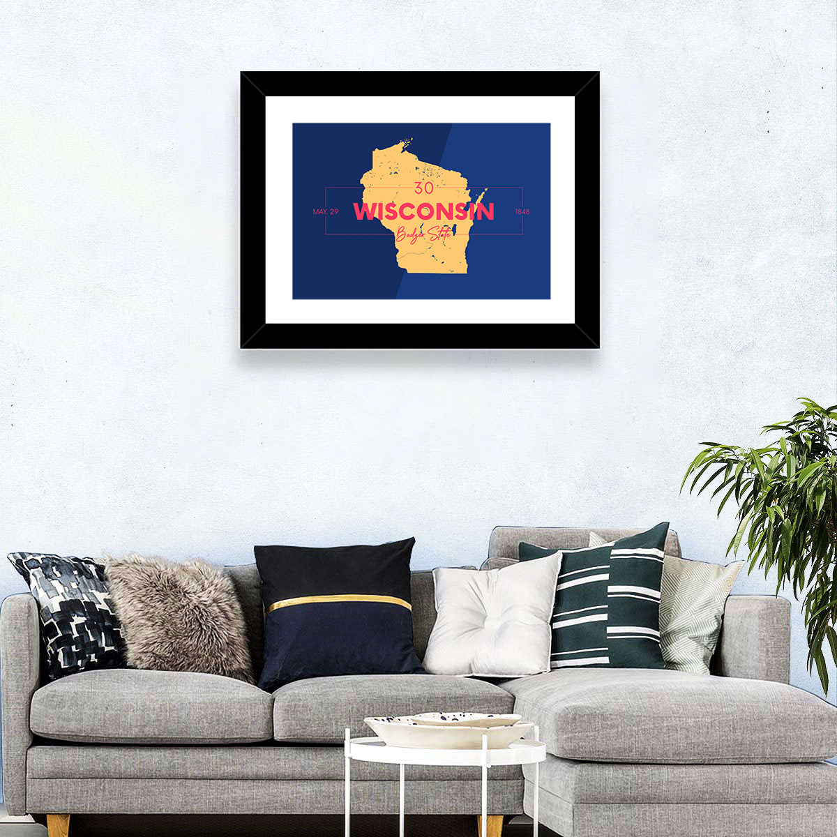 Wisconsin State Map Wall Art