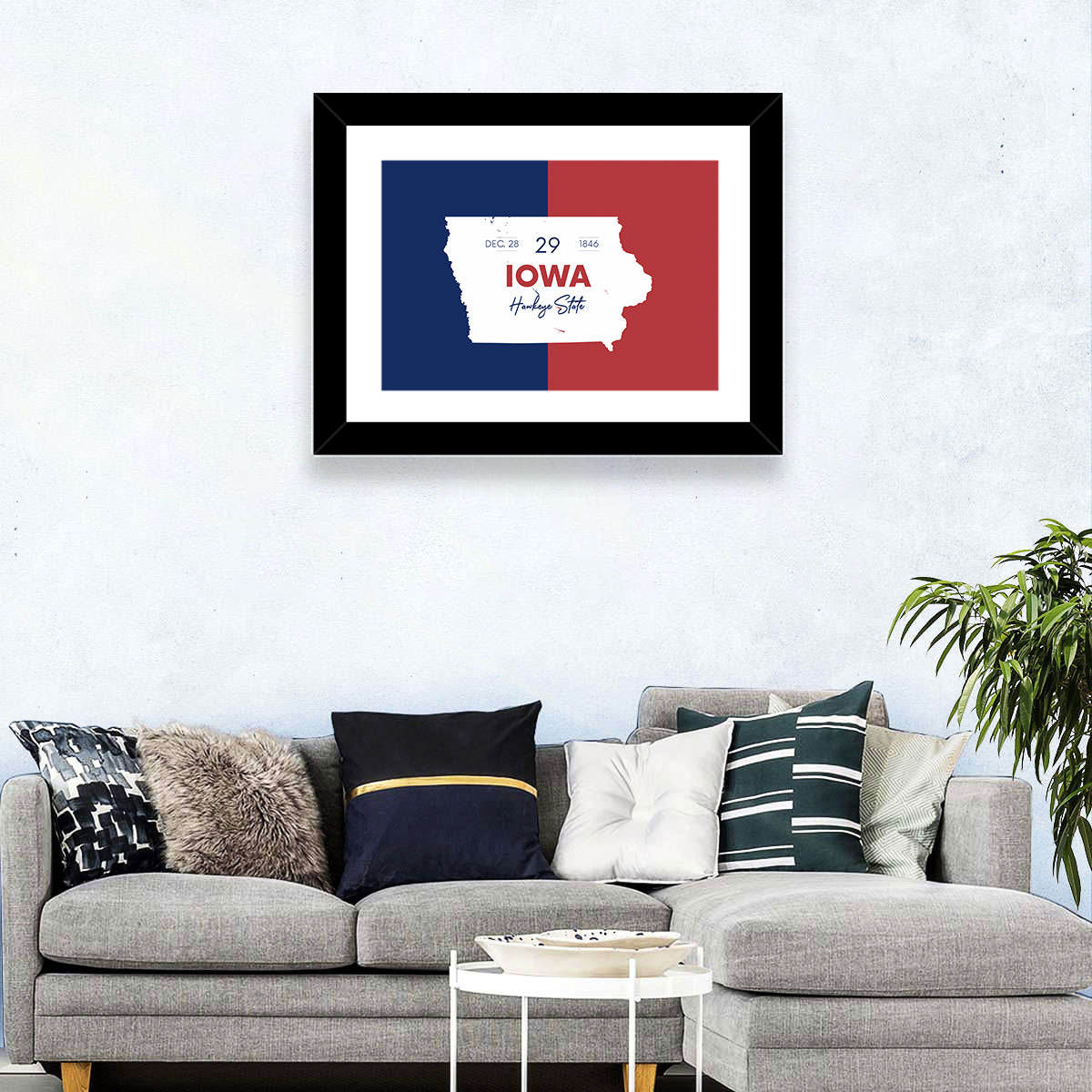 Iowa State Map Wall Art