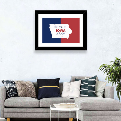 Iowa State Map Wall Art