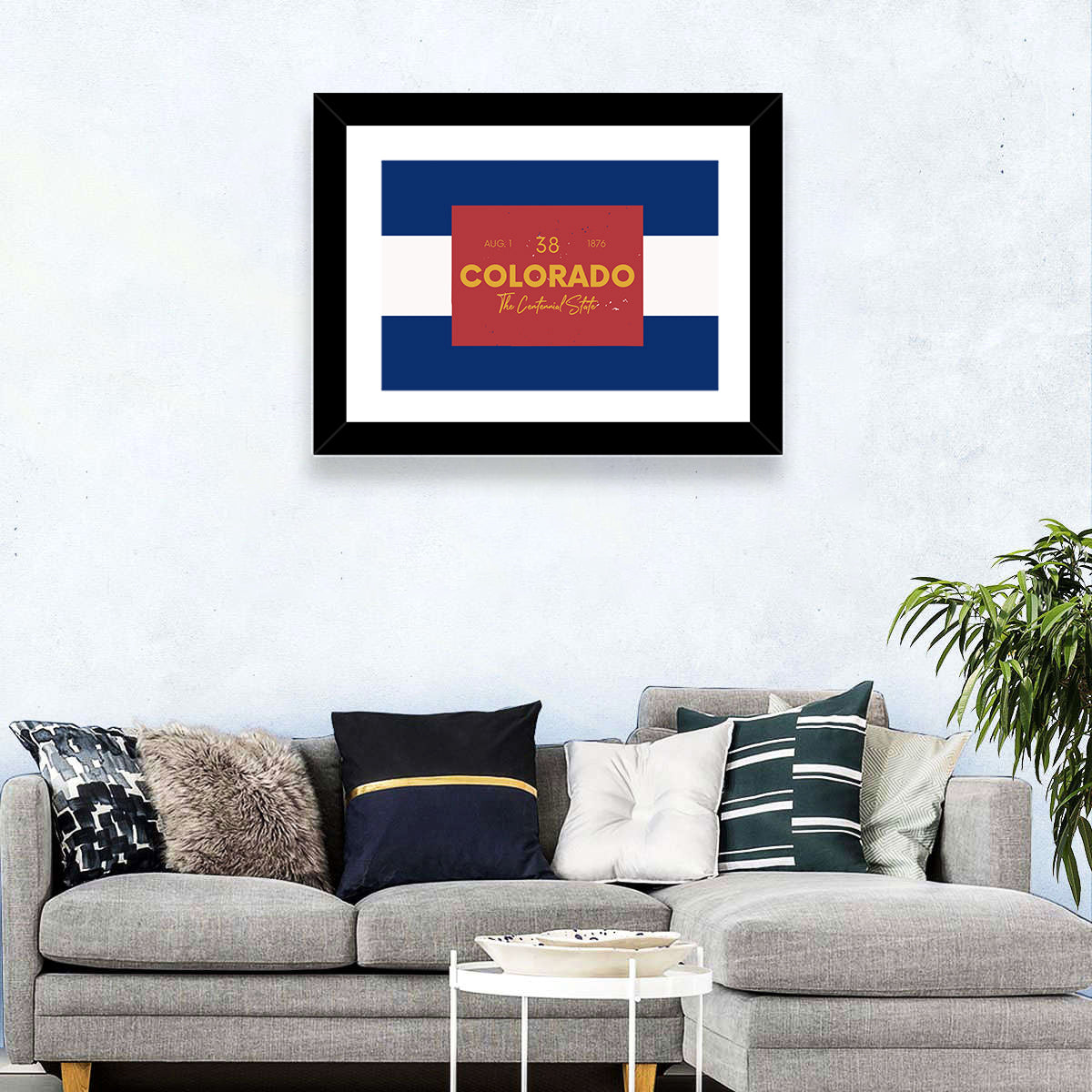 Colorado State Flag Map Wall Art