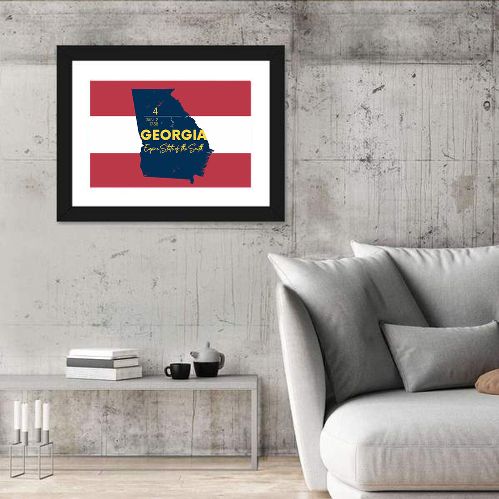 Georgia Silhouette Map Wall Art