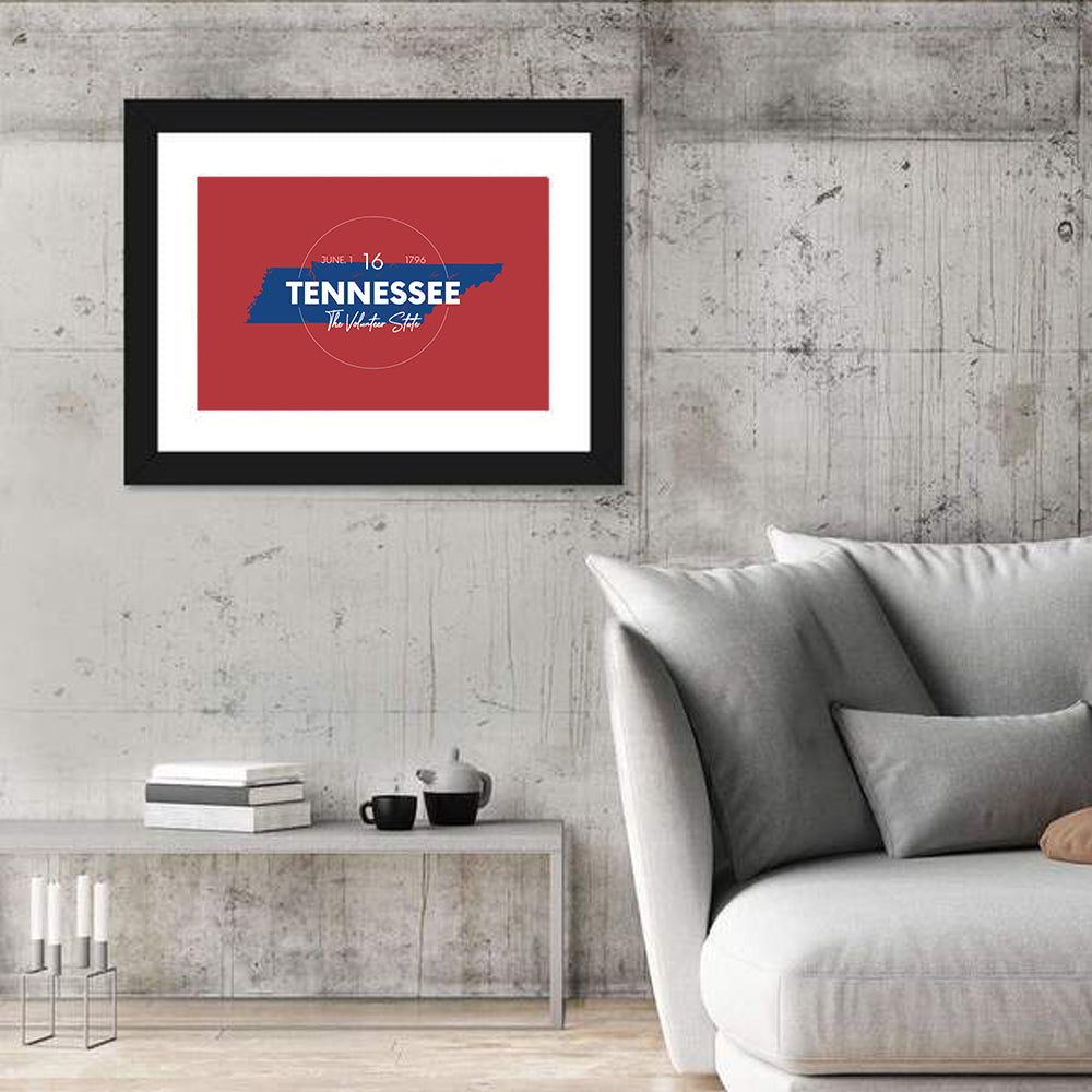 Tennessee Typographic Map Wall Art