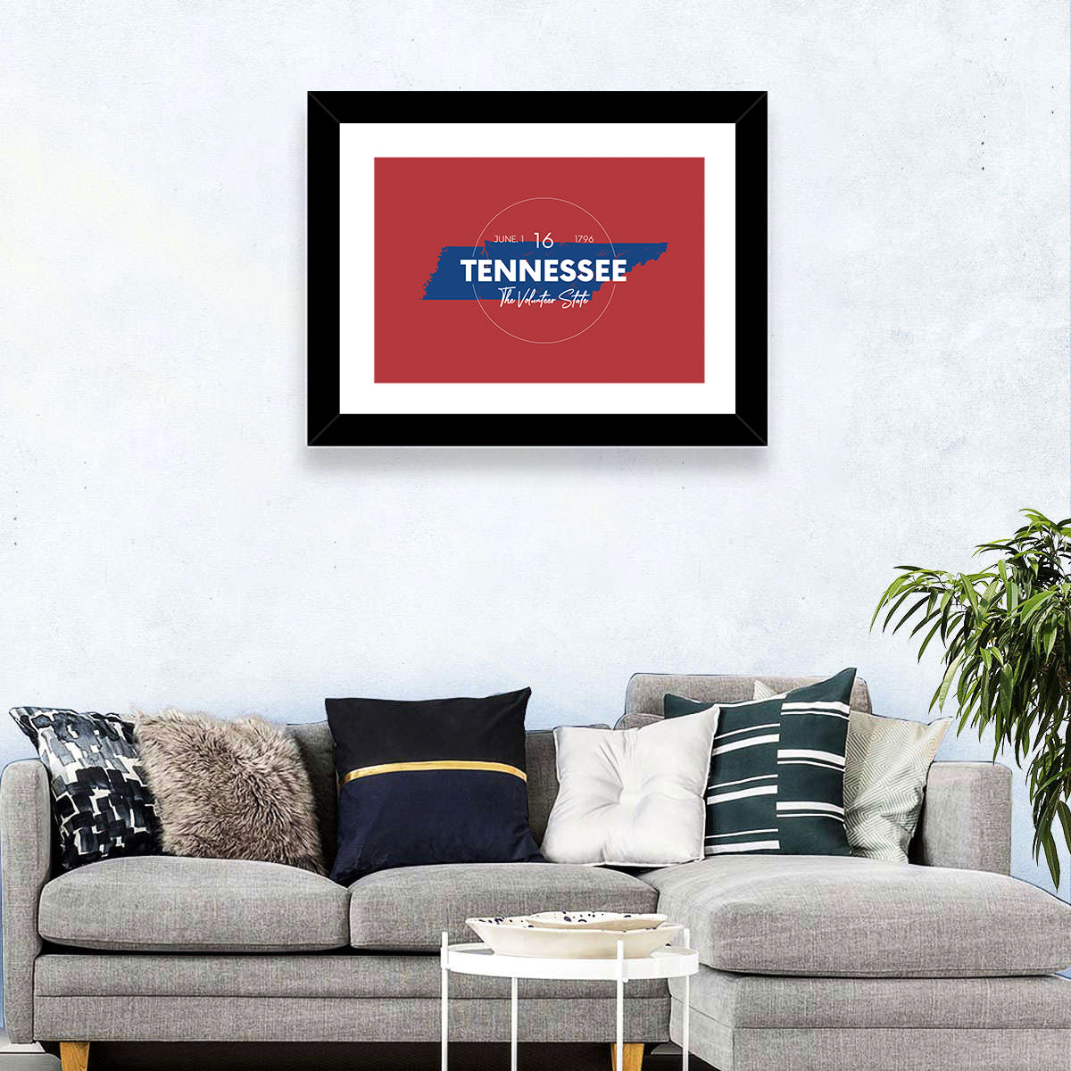 Tennessee Typographic Map Wall Art