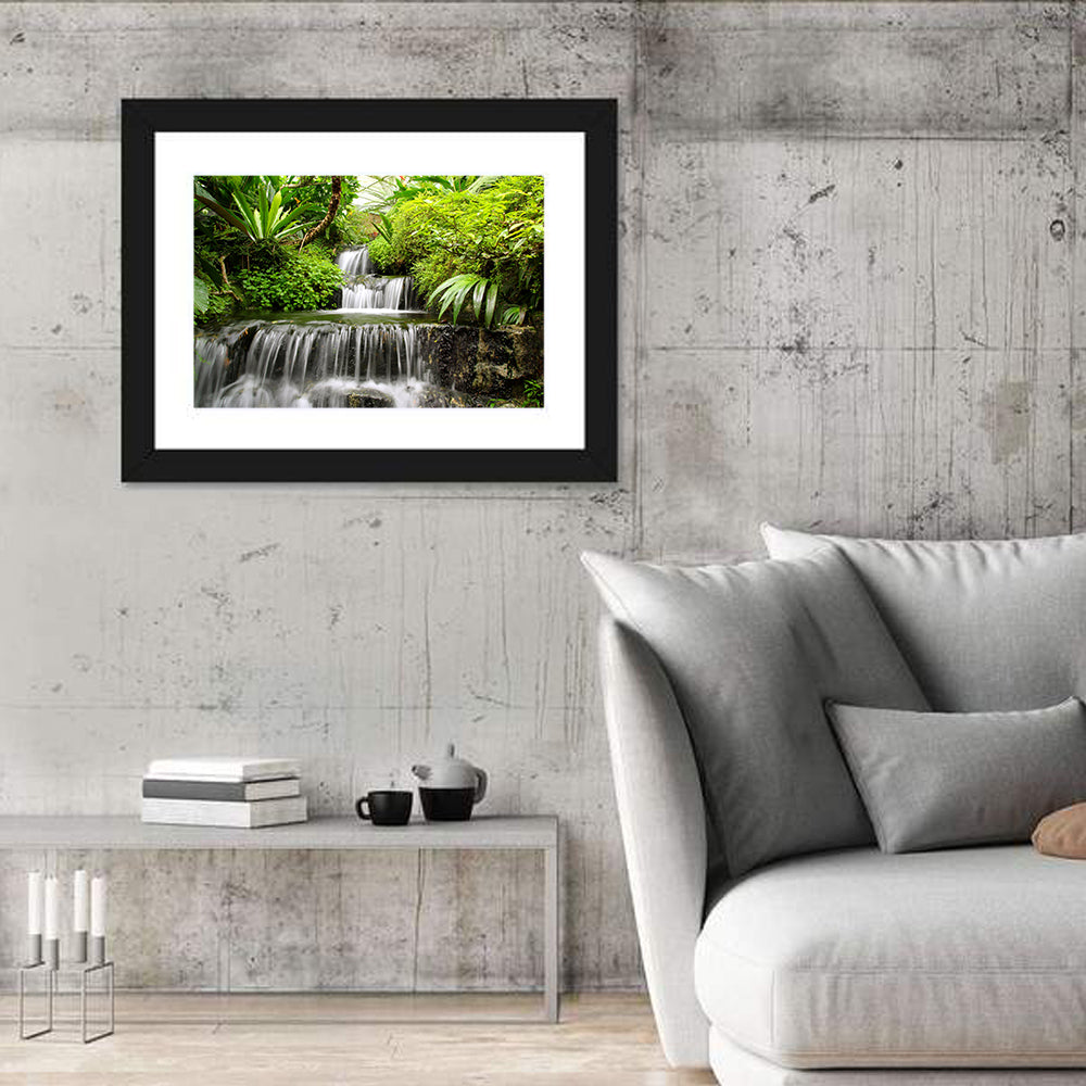 Lush Rainforest Cascade Wall Art