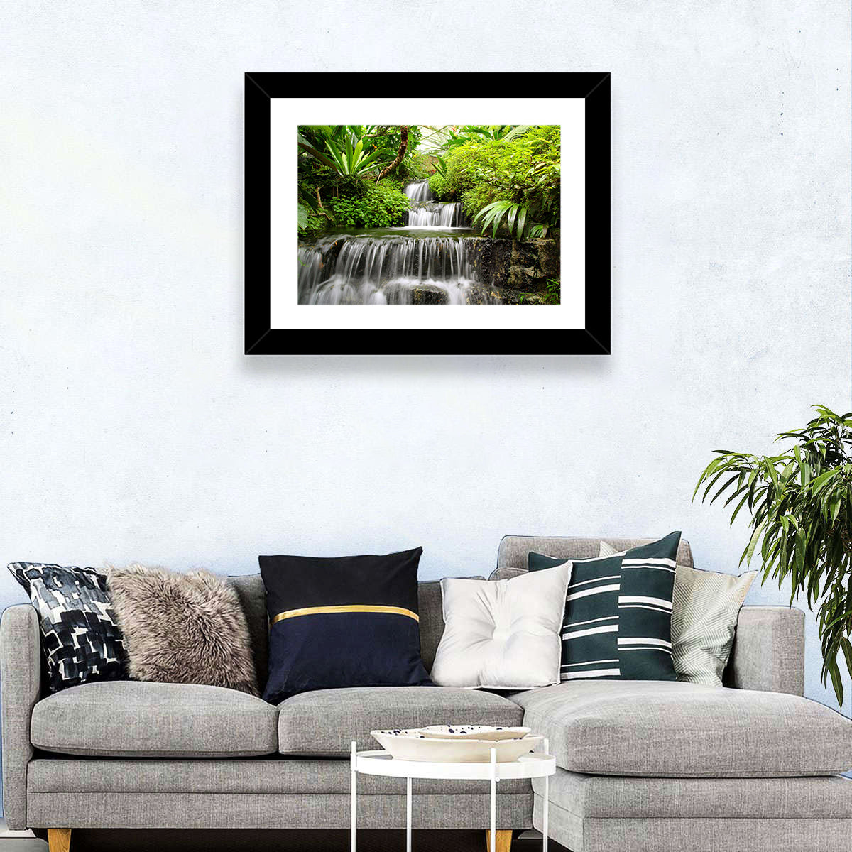 Rain Forest Waterfall Wall Art