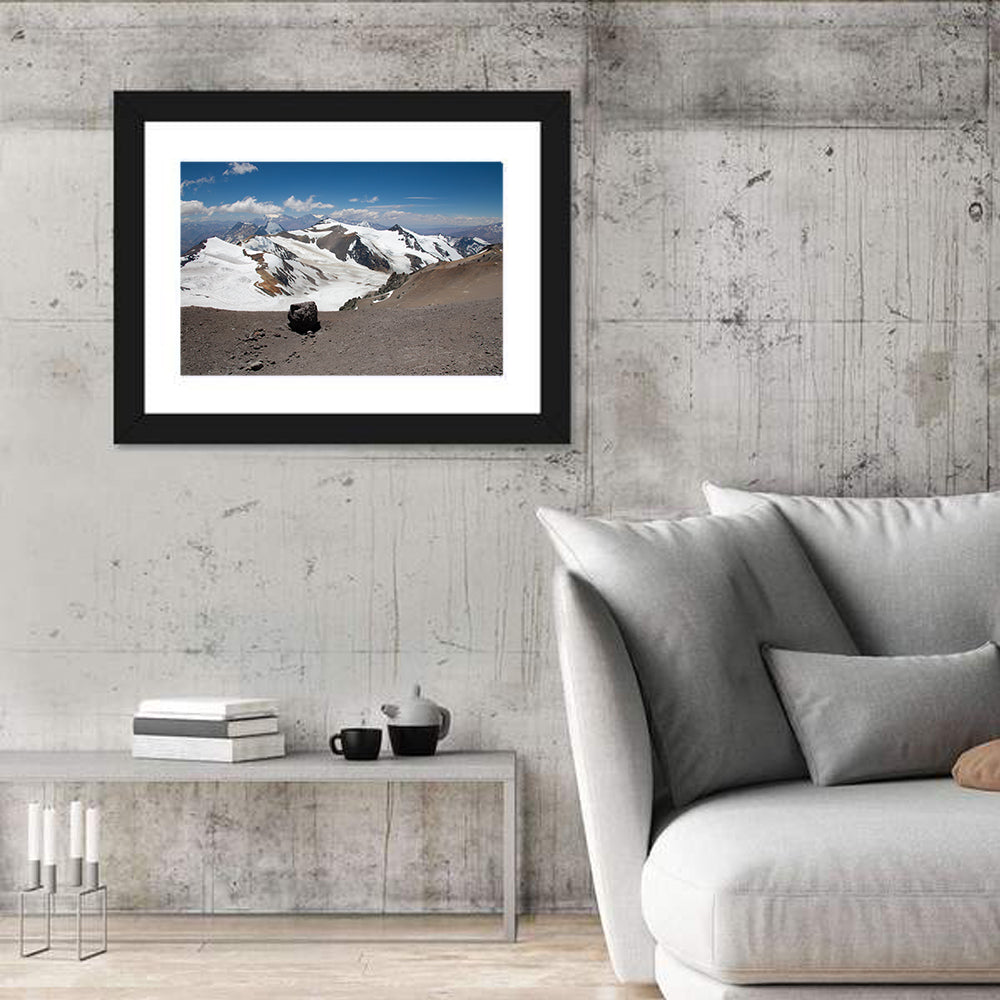 Aconcagua Glacial View Wall Art in a room, landscape