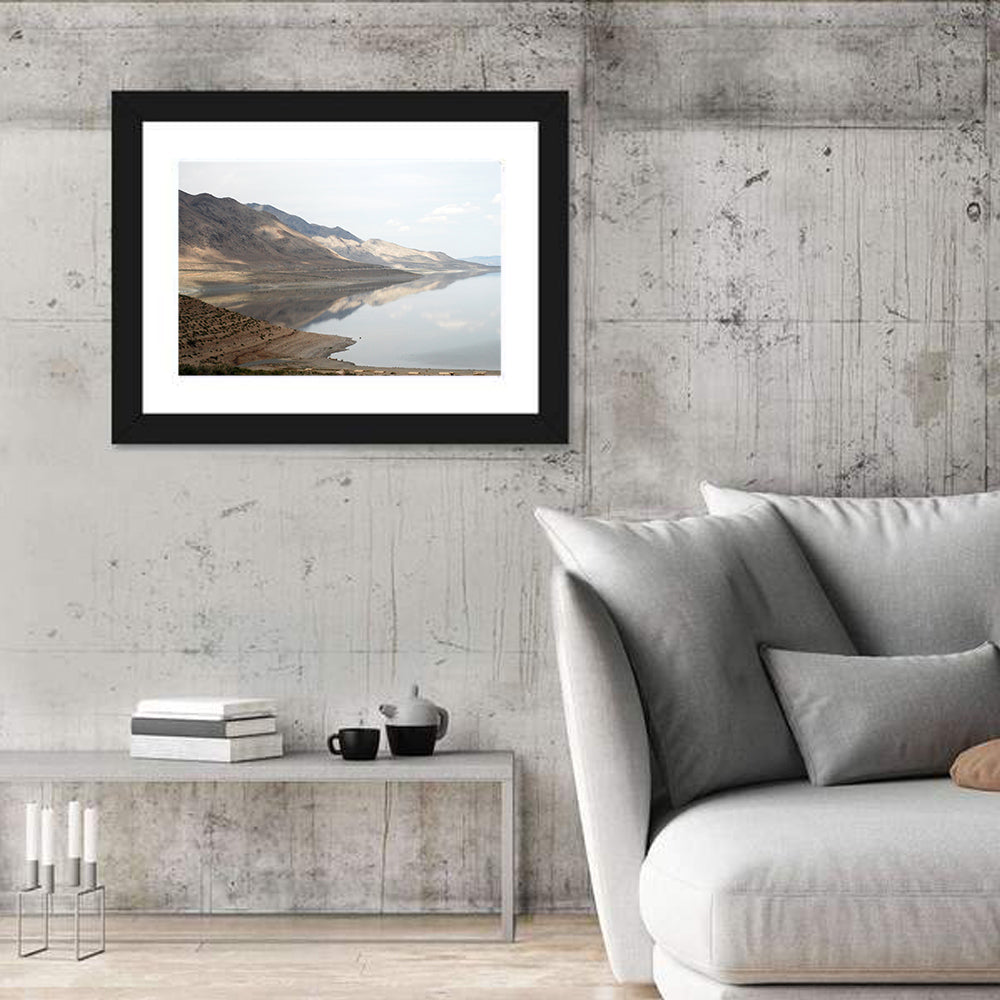 Walker Lake Reflections Wall Art in a room, landscape