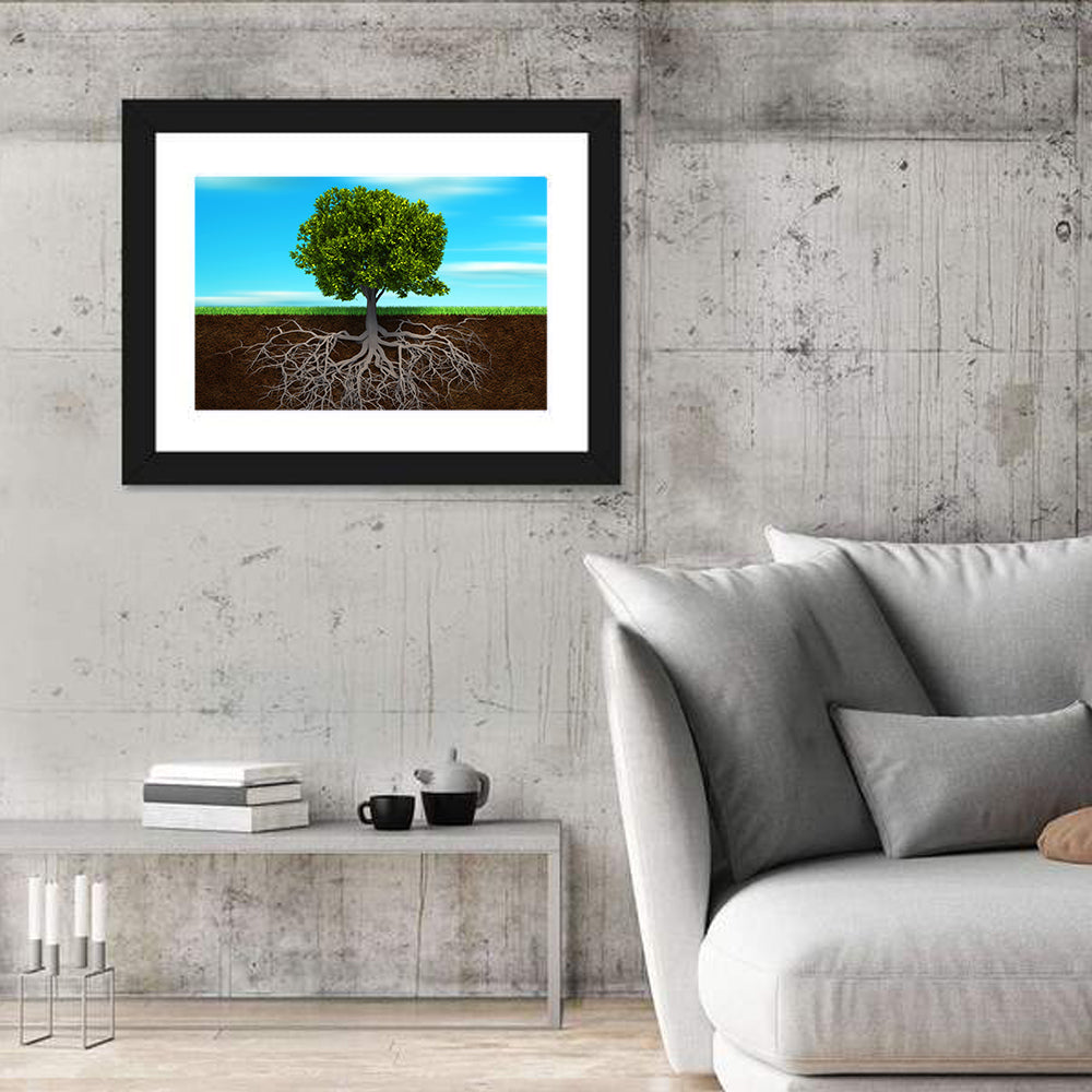 Tree Roots Cross-section Illustration Wall Art