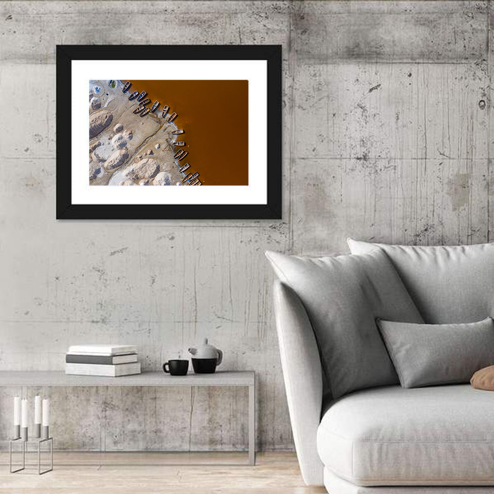 Salt Piles at Lake Retba Wall Art in a room, landscape