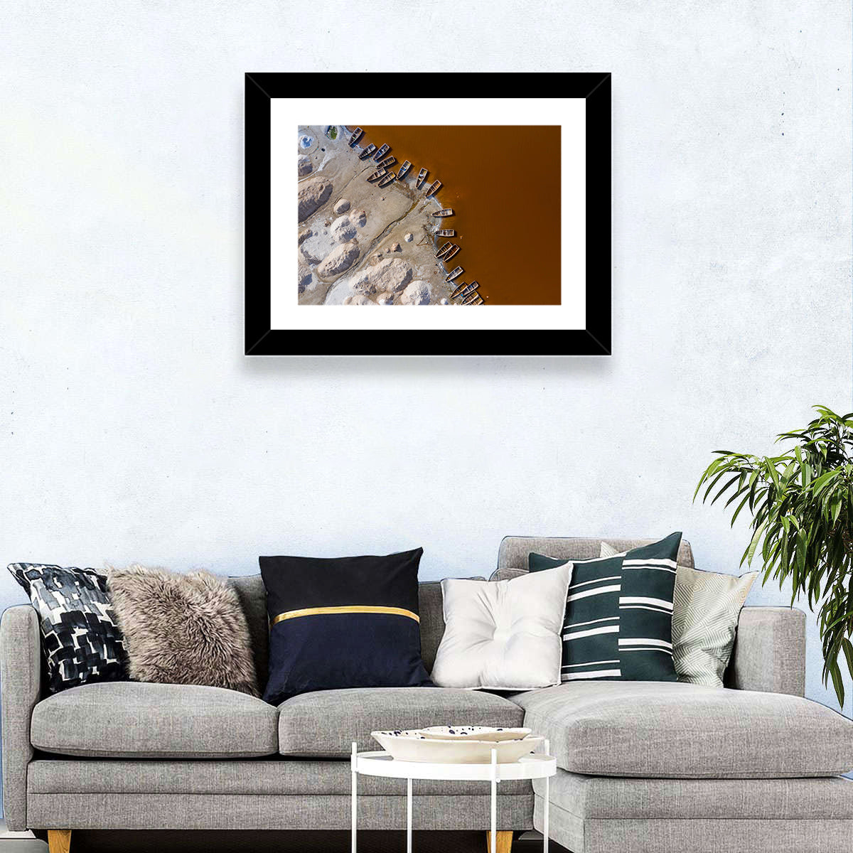 Salt Piles at Lake Retba Wall Art in a room, landscape
