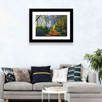 Sunlit Forest Alley Path Wall Art