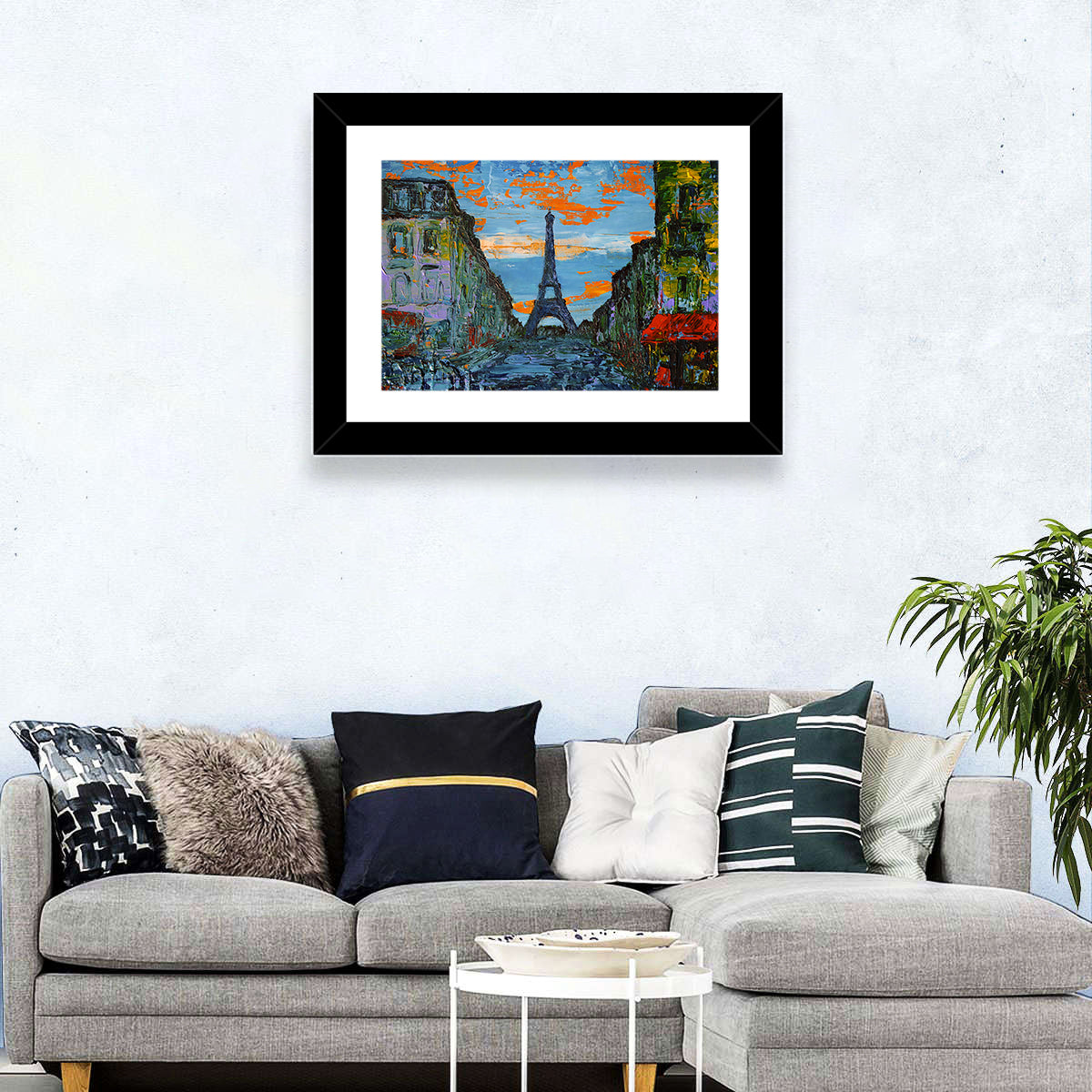 Paris Dusk Street, Eiffel Tower Wall Art