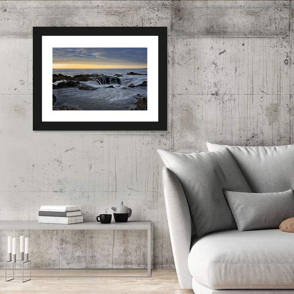 Thor's Well at Cape Perpetua Wall Art in a room, landscape