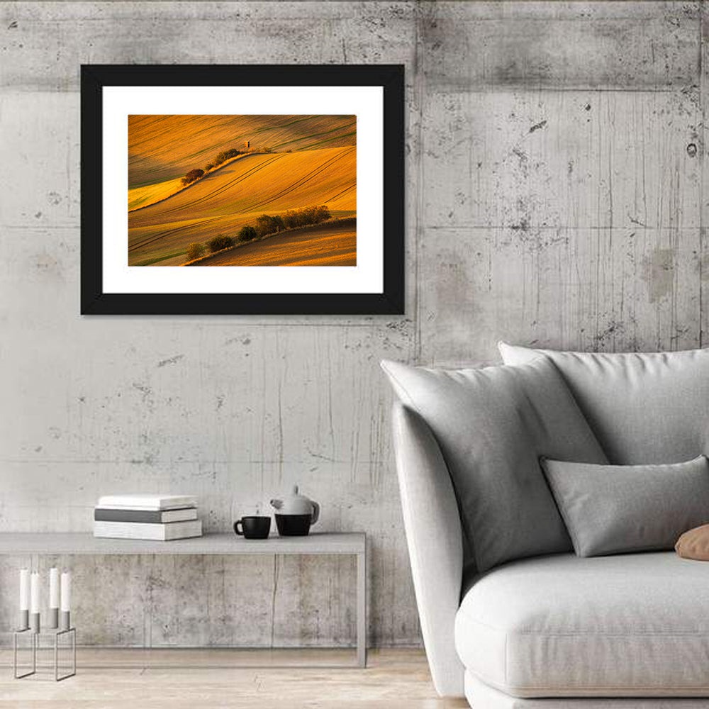 Golden Moravian Farm Tracks Wall Art