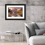 Lago Di Braies Sunset Reflection Wall Art