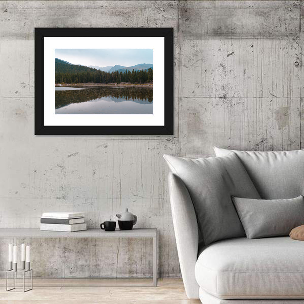 Echo Lake Park Reflection Wall Art in a room, landscape