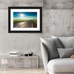 Sunlit Road Through Green Field Wall Art