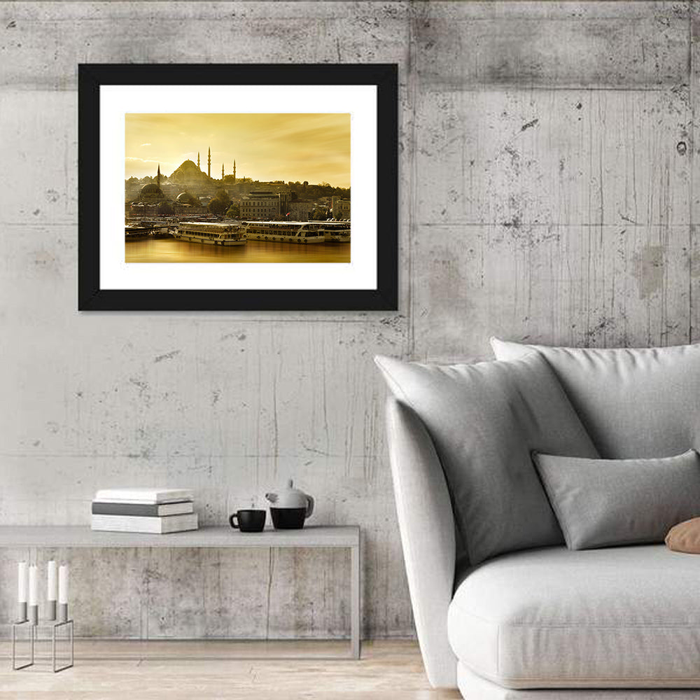 Suleymaniye Mosque Sunset Silhouette Wall Art