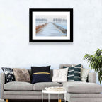 Frozen Canal with Bare Trees Wall Art