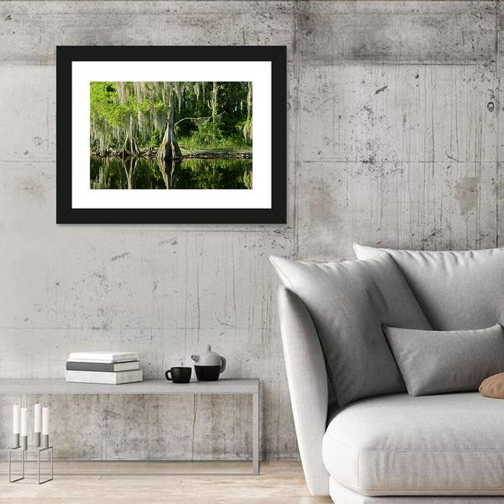 Bald Cypress and Great Blue Heron Wall Art