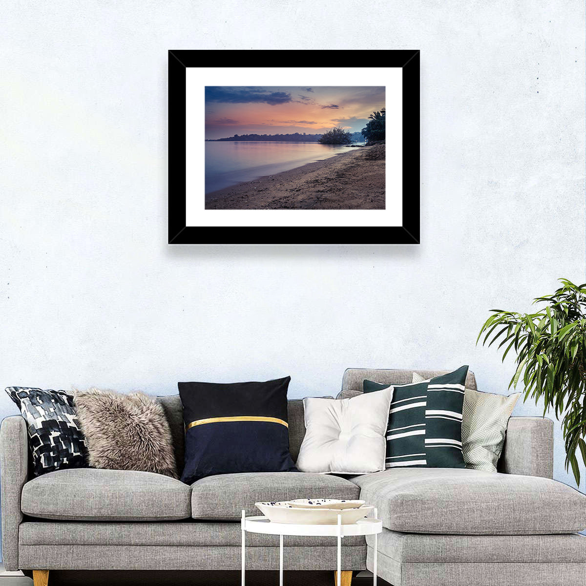 Lake Victoria at Dusk Wall Art in a room, landscape