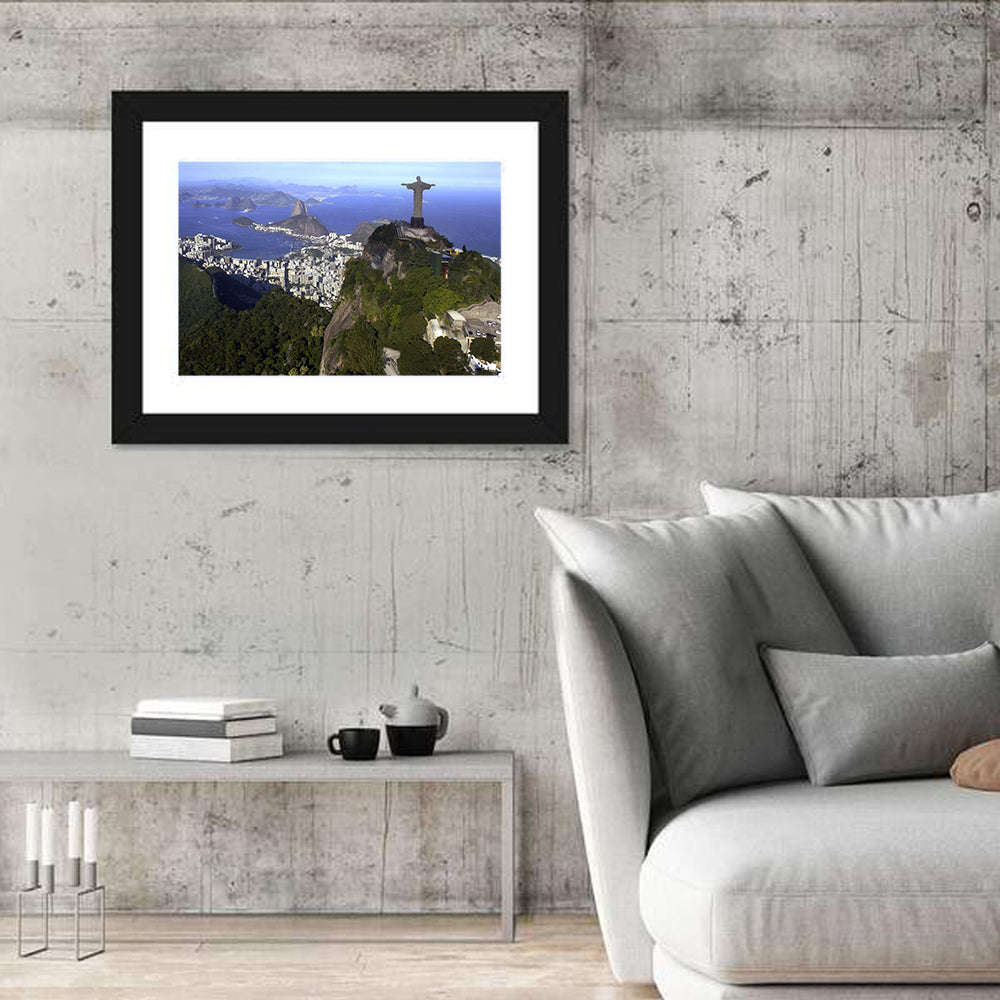 Christ the Redeemer Over Rio De Janeiro Wall Art in a room, landscape